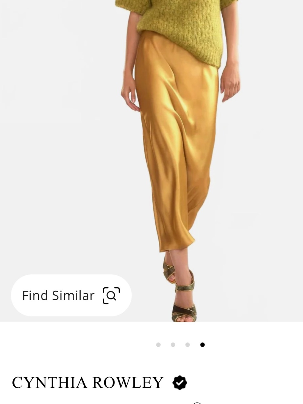 Cynthia Rowley Charmeuse Silk Bias Skirt in Golden Yellow